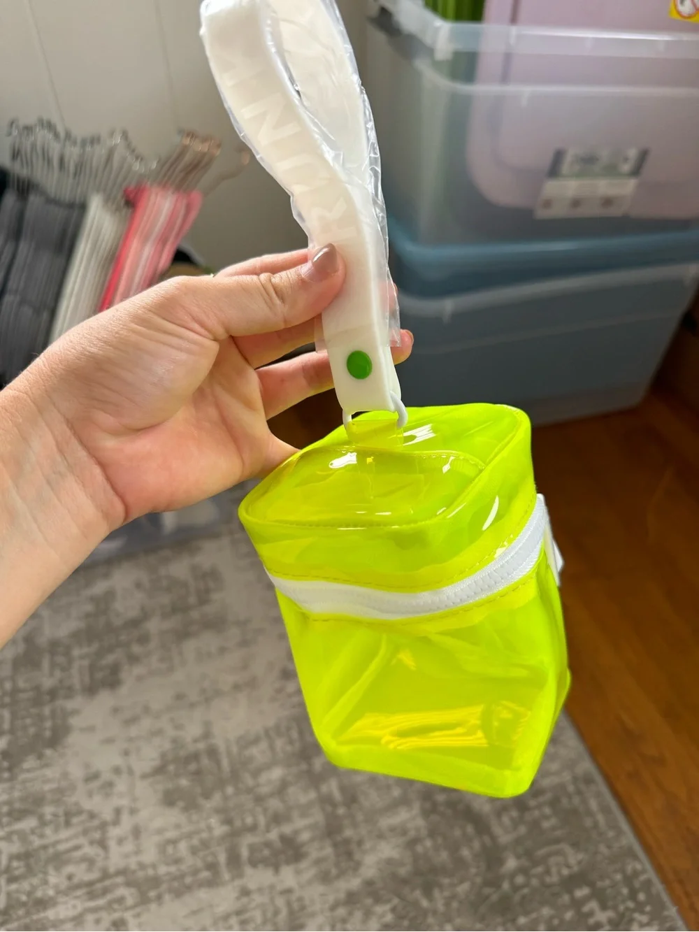 Drunk Elephant Neon Green Mini Zipper Bag